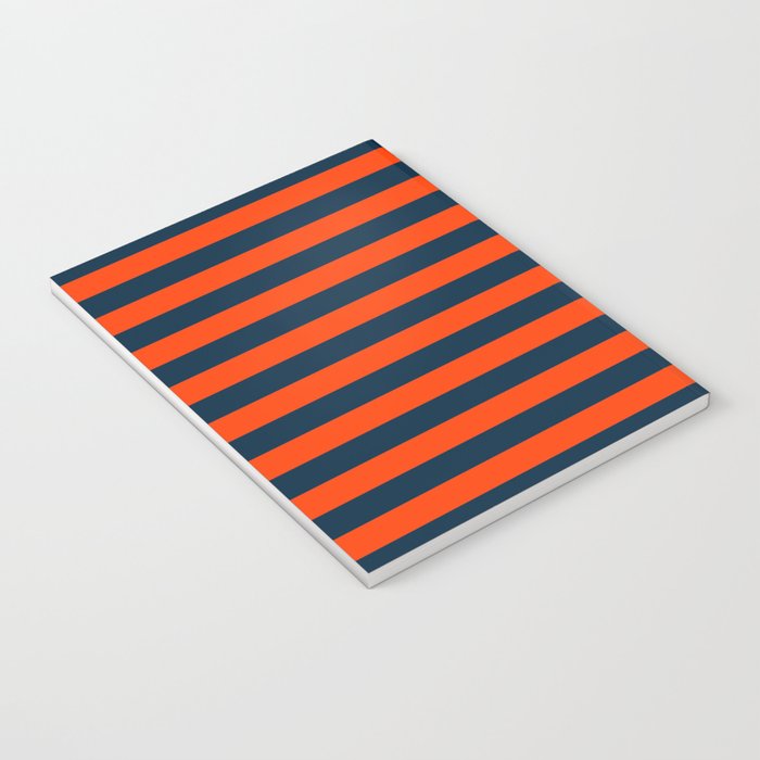 Orange Pop & Navy Blue Tent Stripe Notebook Gallery Image 3