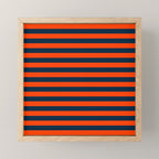 Orange Pop & Navy Blue Tent Stripe Mini Art Print Gallery Image 1