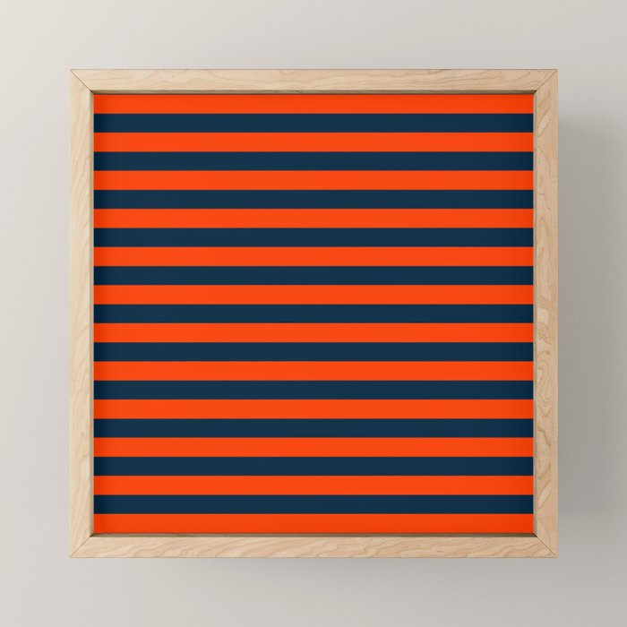 Orange Pop & Navy Blue Tent Stripe Mini Art Print Gallery Image 1