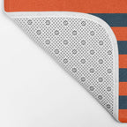 Orange Pop & Navy Blue Tent Stripe Bath Mat Gallery Image 2