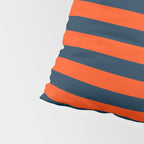 Orange Pop & Navy Blue Tent Stripe Pillow Sham Gallery Image 4