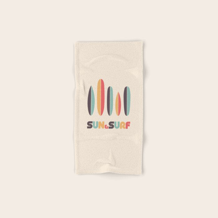 Sun & Surf Surfboards - Retro Rainbow Bath Towel Gallery Image 1