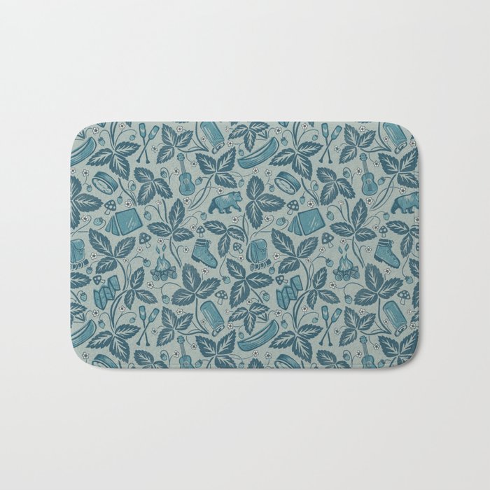 Summer Camping - blue Bath Mat Gallery Image 1