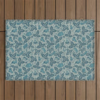 Summer Camping - blue Outdoor Rug Gallery Image 1