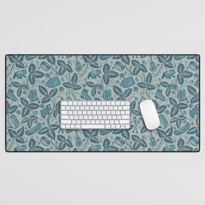 Summer Camping - blue Desk Mat Gallery Image 1