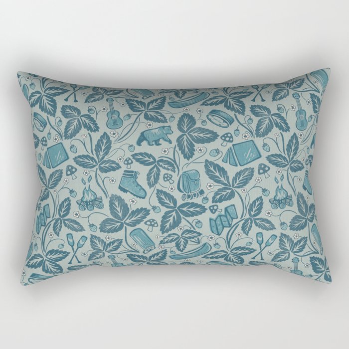 Summer Camping - blue Rectangular Pillow Gallery Image 1