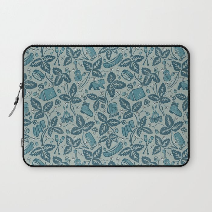 Summer Camping - blue Laptop Sleeve Gallery Image 1