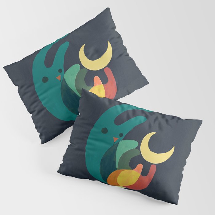 Rabbit and crescent moon Pillow Sham Gallery Image 3