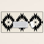 Southwestern Minimalism - Black Neutral Beige Desk Mat Gallery Image 1