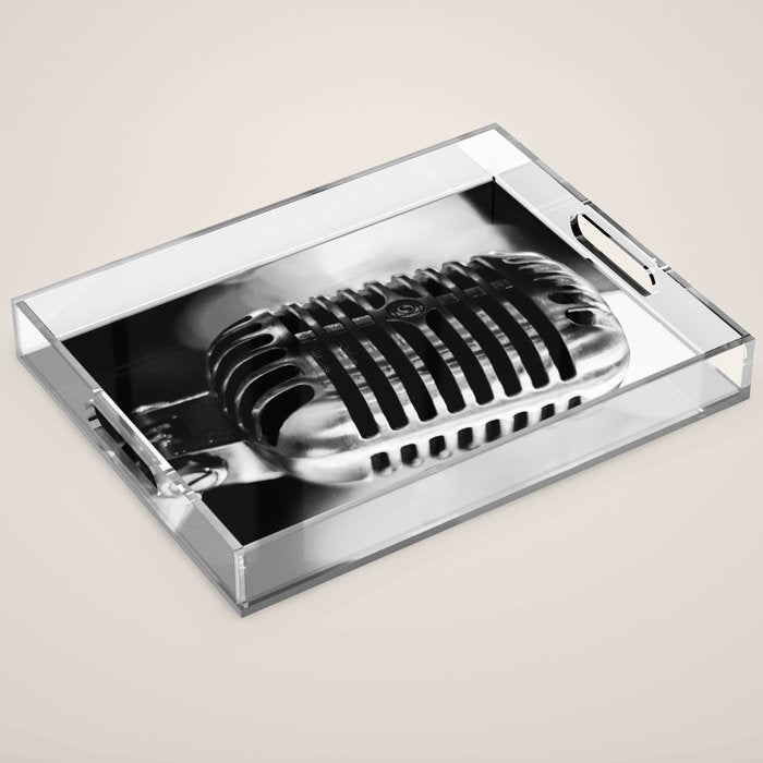 microphone music aesthetic close up elegant mood art photography  Acrylic Tray Gallery Image 1