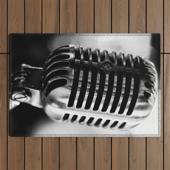 microphone music aesthetic close up elegant mood art photography  Outdoor Rug Gallery Image 1