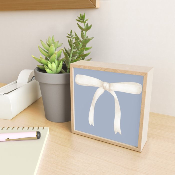 Bows & Ribbons Pattern XLIV Light Pastel Blue Mini Art Print Gallery Image 2