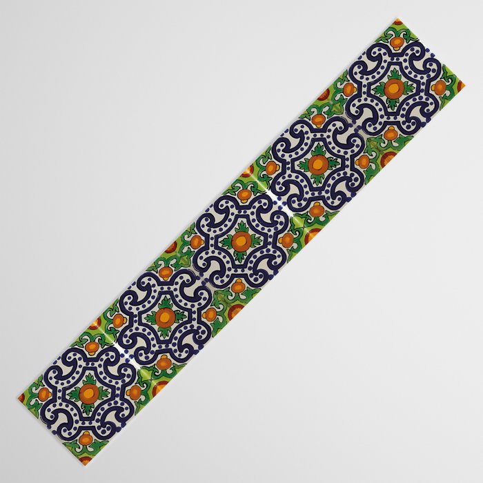 Oranges talavera tile abstract pattern modern decoration Table Runner Gallery Image 3
