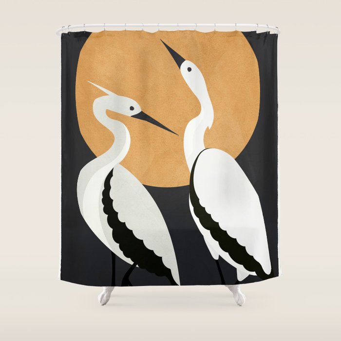 Two Abstract Birds I Shower Curtain Gallery Image 1