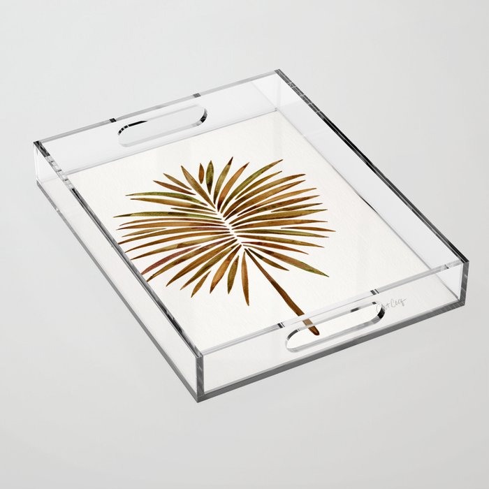 Tropical Fan Palm - Sepia Acrylic Tray Gallery Image 1