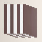 Dark Brown Granite and White Wide Vertical Cabana Tent Stripe Wrapping Paper Gallery Image 3