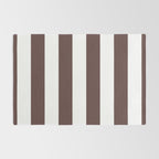 Dark Brown Granite and White Wide Vertical Cabana Tent Stripe Rug Gallery Image 2