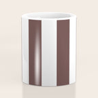 Dark Brown Granite and White Wide Vertical Cabana Tent Stripe Coffee Mug Gallery Image 4