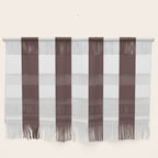 Dark Brown Granite and White Wide Vertical Cabana Tent Stripe Wall Hanging Gallery Image 1