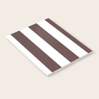 Dark Brown Granite and White Wide Vertical Cabana Tent Stripe Notebook Gallery Image 2
