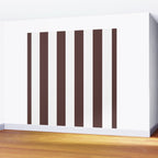 Dark Brown Granite and White Wide Vertical Cabana Tent Stripe Wall Mural Gallery Image 2