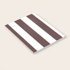 Dark Brown Granite and White Wide Vertical Cabana Tent Stripe Notebook Gallery Image 3