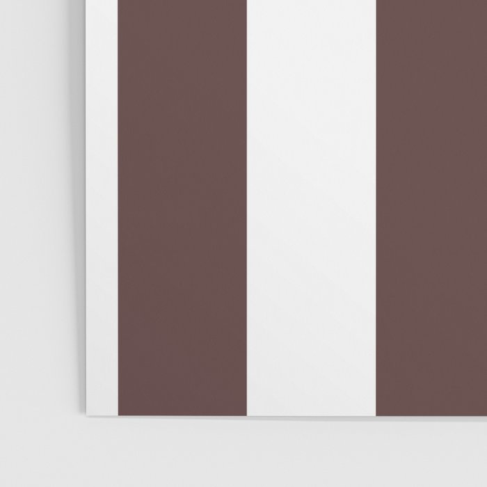 Dark Brown Granite and White Wide Vertical Cabana Tent Stripe Poster Gallery Image 3