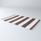 Dark Brown Granite and White Wide Vertical Cabana Tent Stripe Rug Gallery Image 3