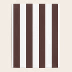 Dark Brown Granite and White Wide Vertical Cabana Tent Stripe Poster Gallery Image 4