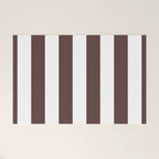 Dark Brown Granite and White Wide Vertical Cabana Tent Stripe Welcome Mat Gallery Image 1