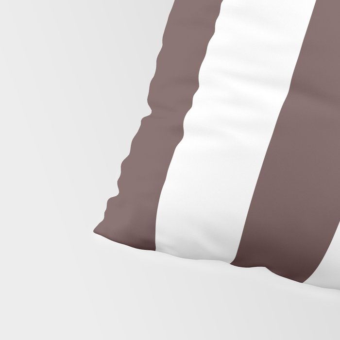 Dark Brown Granite and White Wide Vertical Cabana Tent Stripe Pillow Sham Gallery Image 4