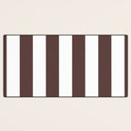 Dark Brown Granite and White Wide Vertical Cabana Tent Stripe Desk Mat Gallery Image 3
