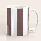 Dark Brown Granite and White Wide Vertical Cabana Tent Stripe Coffee Mug Gallery Image 1