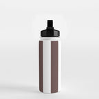 Dark Brown Granite and White Wide Vertical Cabana Tent Stripe Water Bottle Gallery Image 2
