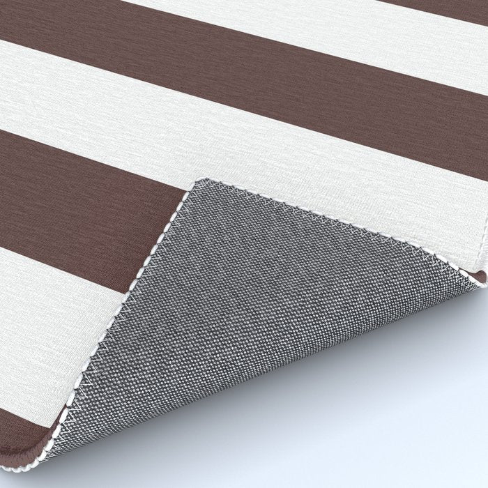 Dark Brown Granite and White Wide Vertical Cabana Tent Stripe Rug Gallery Image 4