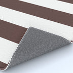 Dark Brown Granite and White Wide Vertical Cabana Tent Stripe Rug Gallery Image 4