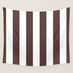 Dark Brown Granite and White Wide Vertical Cabana Tent Stripe Wall Tapestry Gallery Image 4