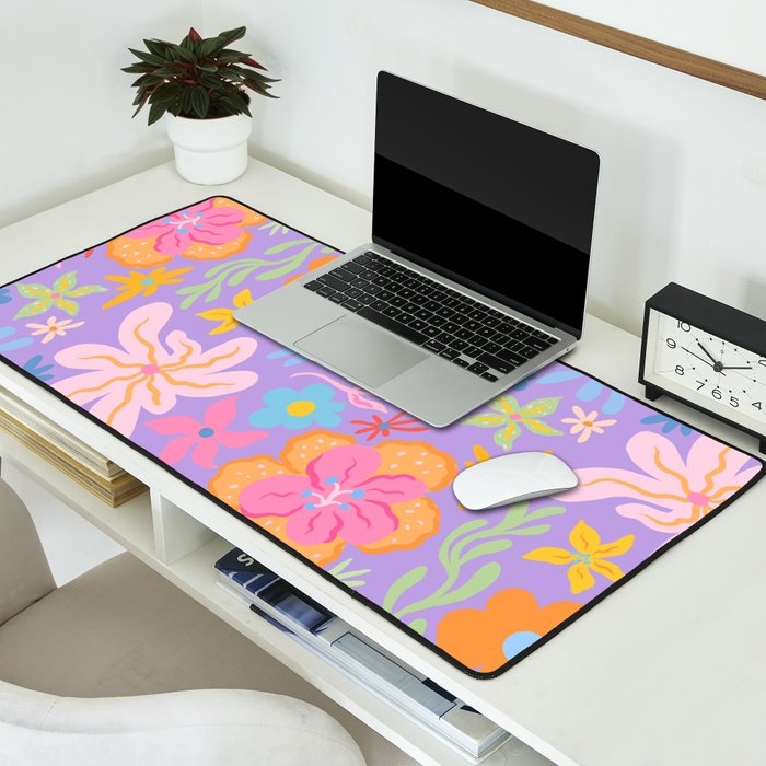 Candy Flowers Lilac Desk Mat Gallery Image 2