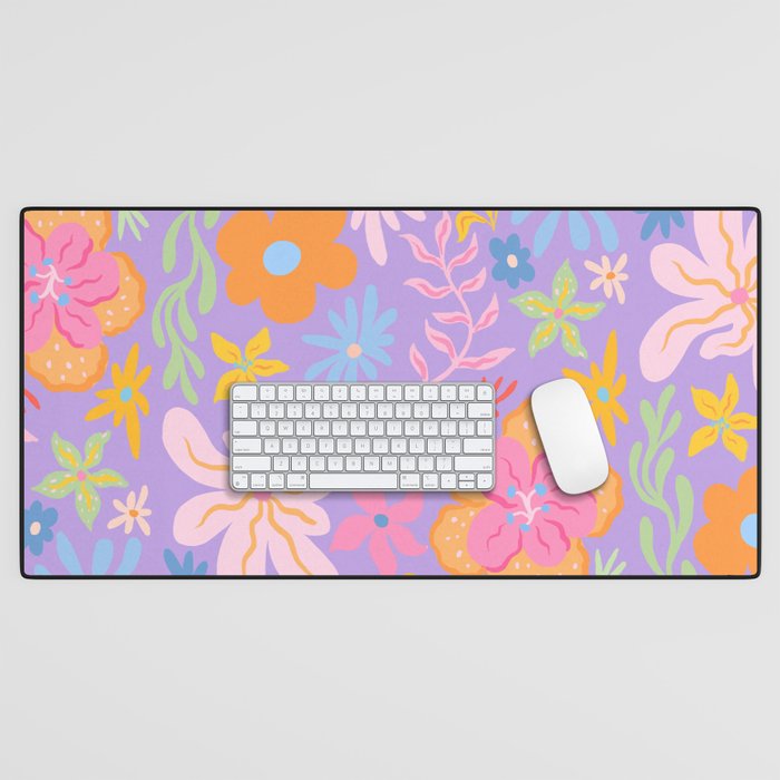 Candy Flowers Lilac Desk Mat Gallery Image 1