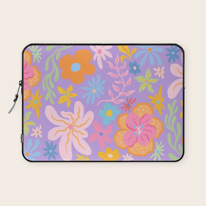 Candy Flowers Lilac Laptop Sleeve Gallery Image 1