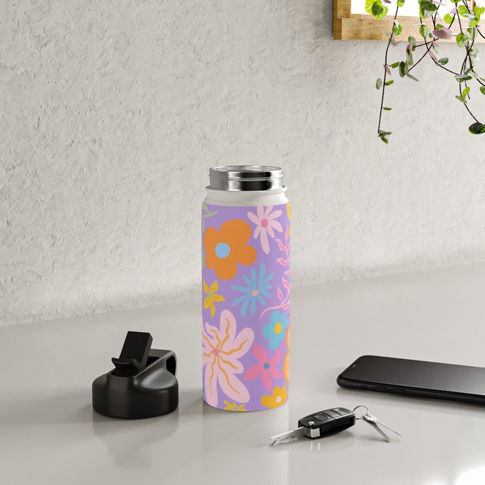 Candy Flowers Lilac Water Bottle Gallery Image 4