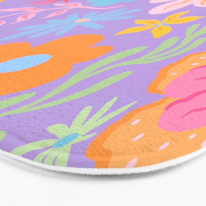 Candy Flowers Lilac Bath Mat Gallery Image 3