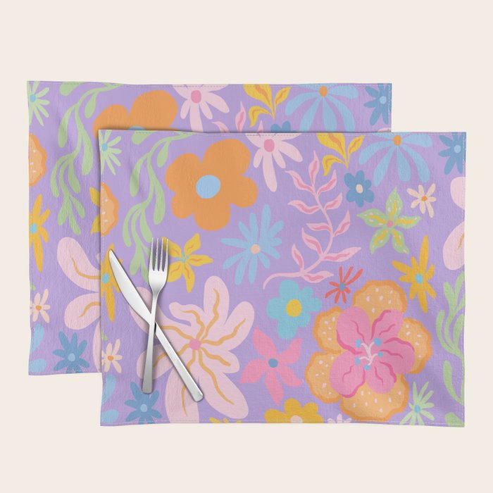 Candy Flowers Lilac Placemat Gallery Image 1