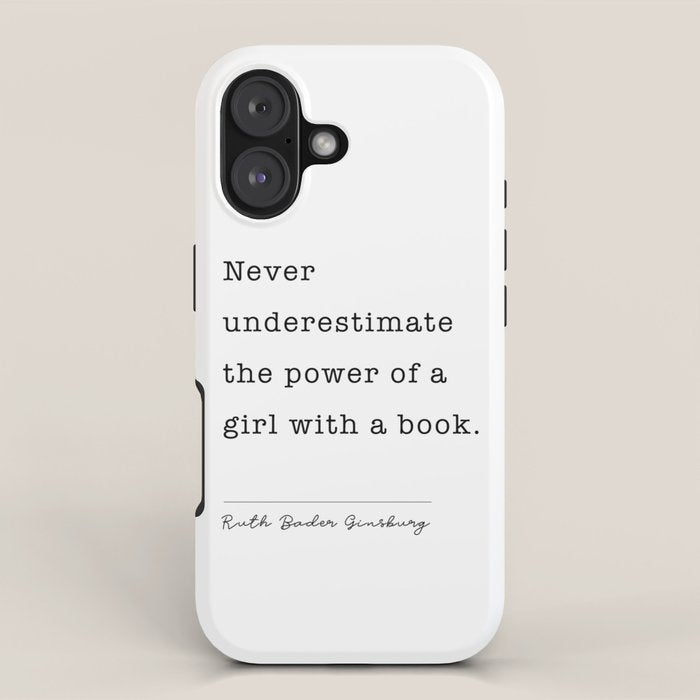 Ruth Bader Ginsburg Never Underestimate The Power Of A Girl With A Book. iPhone Case Gallery Image 1