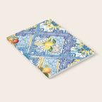 Sicilian Limones, italian mediterranean citrus fruit maiolica blue tiles Notebook Gallery Image 2