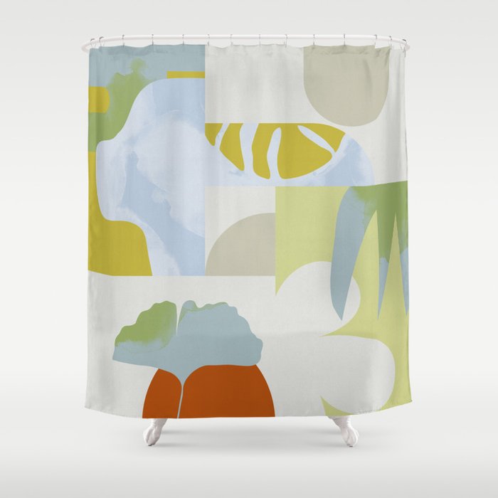 mid mod pastel 4 Shower Curtain Gallery Image 1