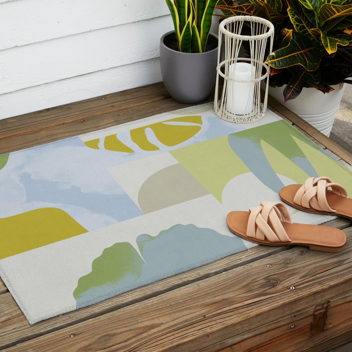 mid mod pastel 4 Outdoor Rug Gallery Image 2