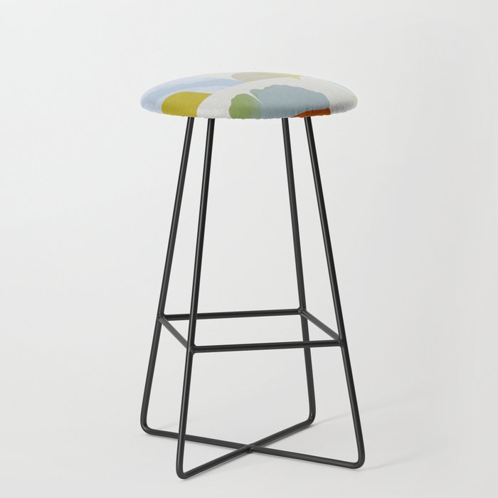 mid mod pastel 4 Stool Gallery Image 1