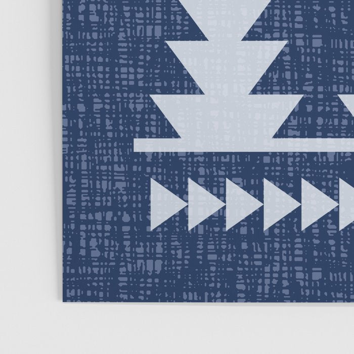 Southwestern Pattern 128 Indigo Blue Poster Gallery Image 3