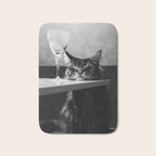 The Nightwatch Cat at the Absinthe bar black and white photograph / art photography Bath Mat Gallery Image 1